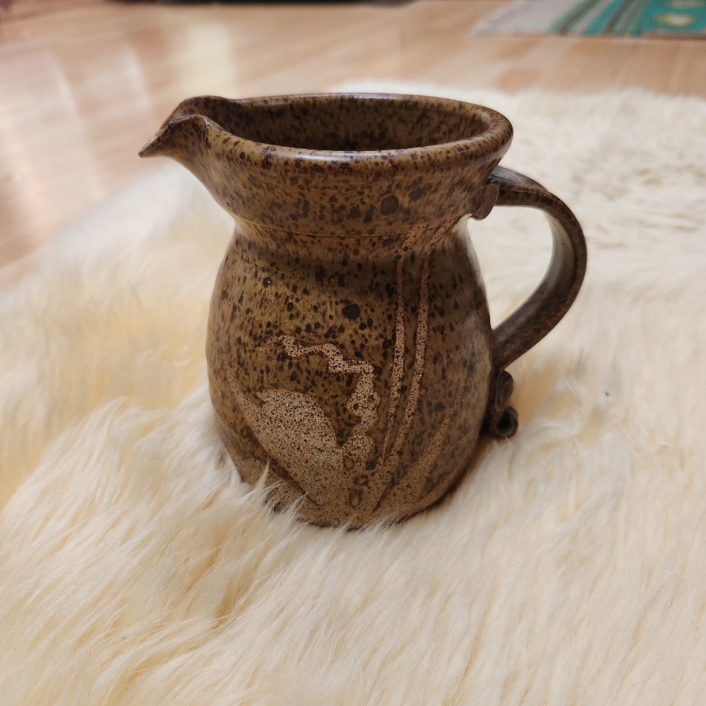 Vintage Speckled Stoneware Pitcher